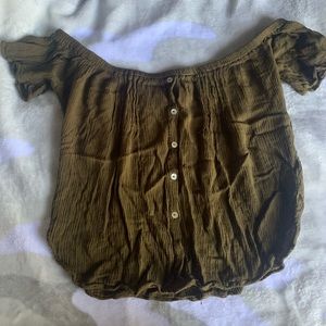 Olive green off the shoulder top